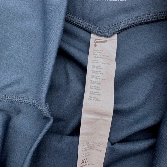 Fabletics Womens XL High Waisted Full Length Leggings Teal Blue - Picture 4 of 4